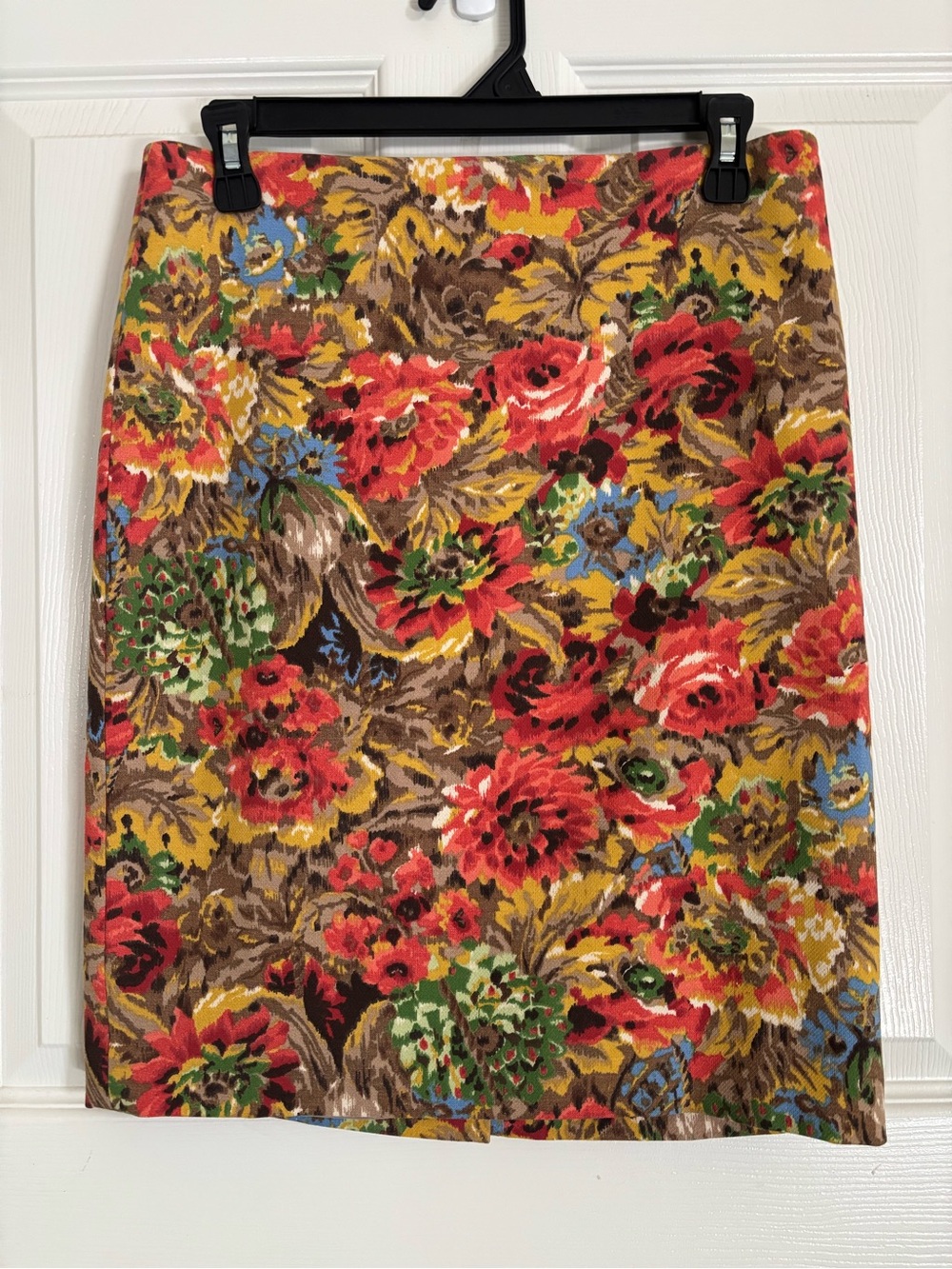Talbots Floral Pencil Skirt in Red, Yellow, Green